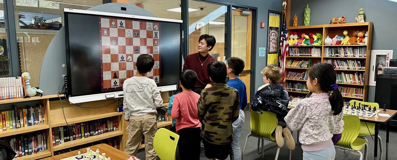 Our president, Sam, giving a lecture to our advanced class at our local elementary school